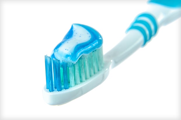 Toothbrush Closup with Toothpaste